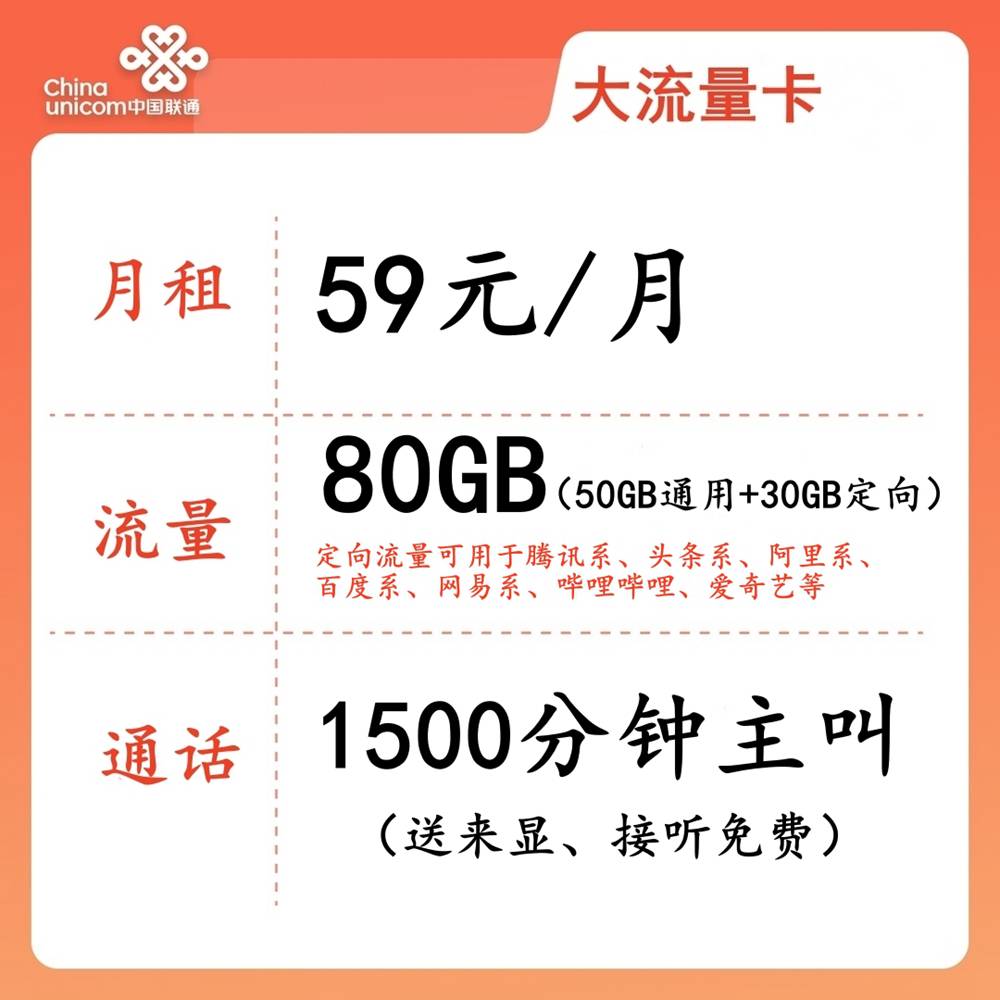 LH靓号AAA+AAAA(59)丨59元80G全国流量+1500分钟国内通话（长期可续）-172号卡-号卡极团-号卡联盟-卡业联盟-号易