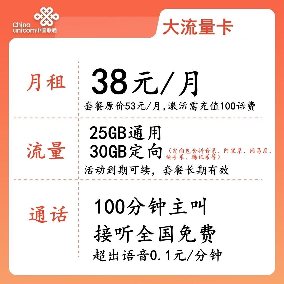 LH靓号AAA+AAAA(38)丨38元55G全国流量+100分钟国内通话-172号卡-号卡极团-号卡联盟-卡业联盟-号易