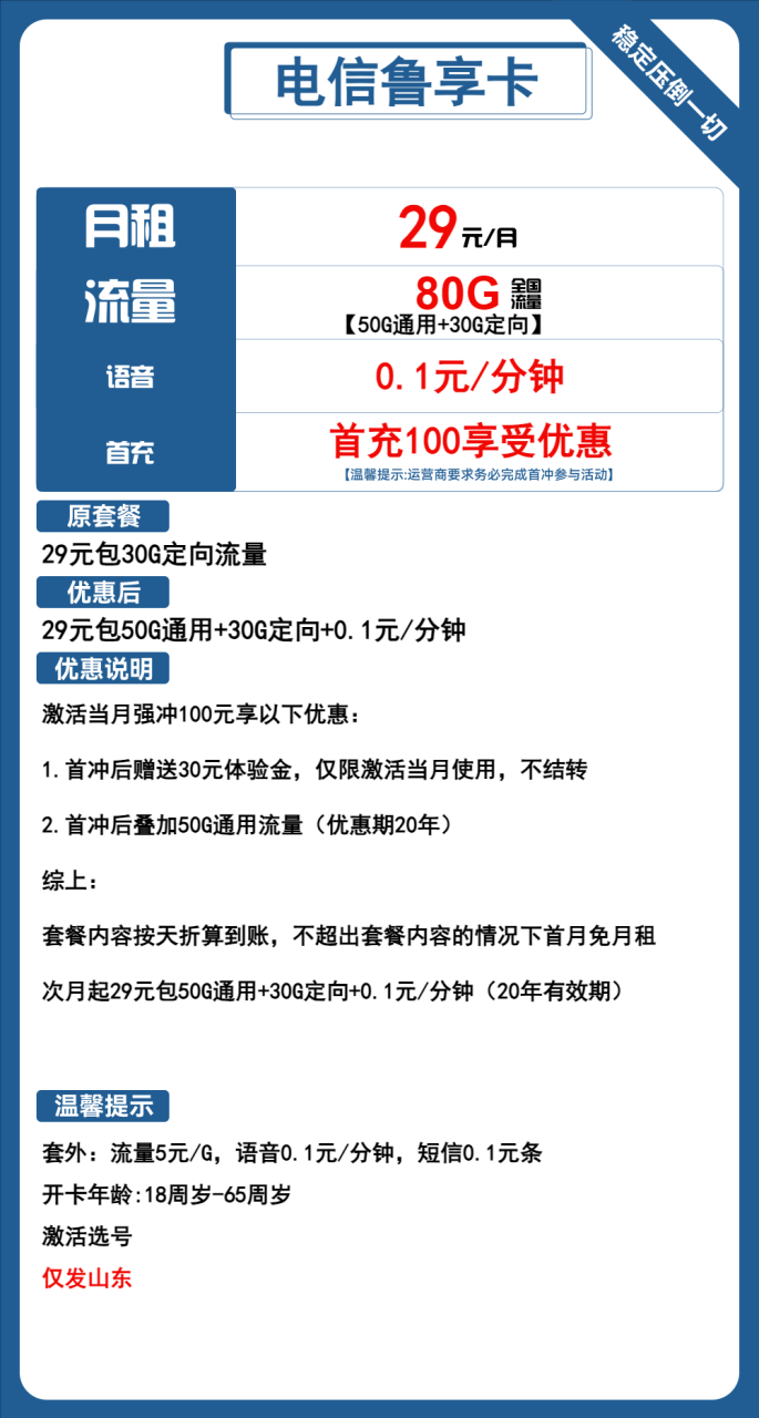 电信鲁享卡-小可网络科技-号卡极团-号卡联盟