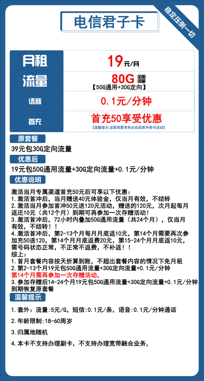 电信君子卡-小可网络科技-号卡极团-号卡联盟