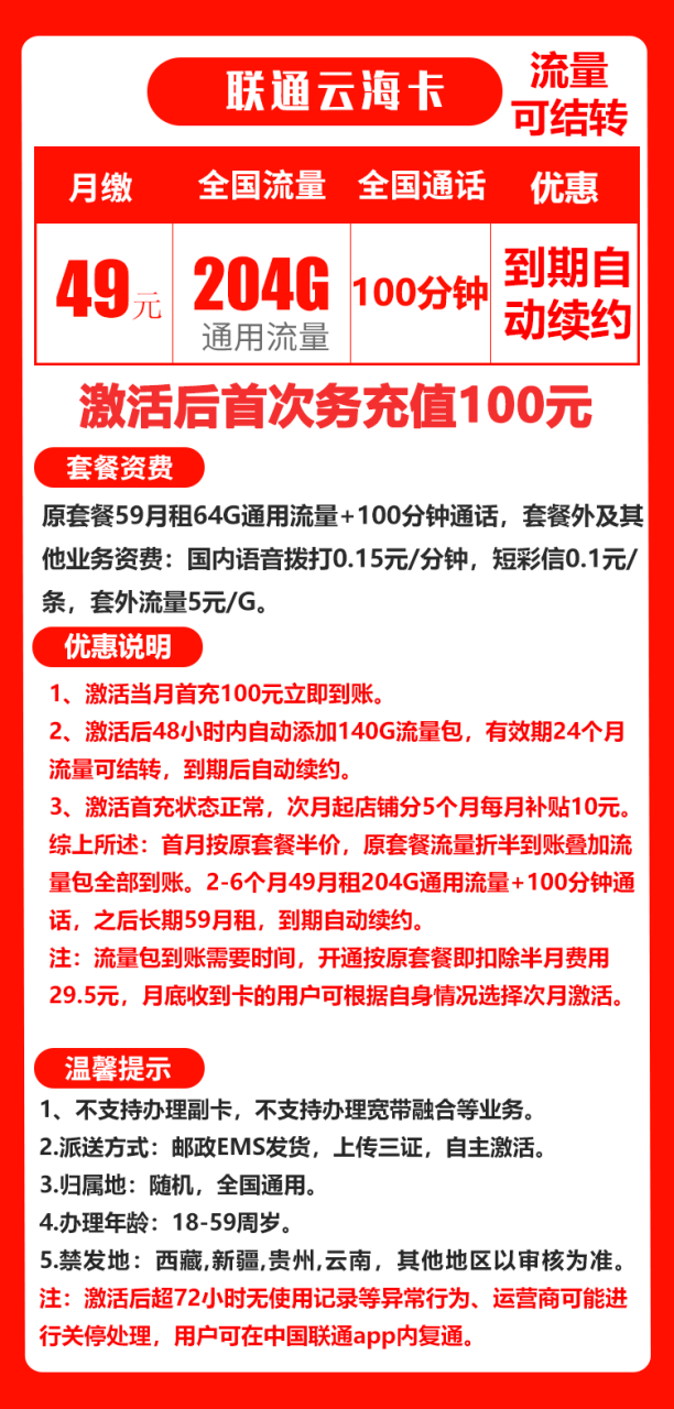 联通云海卡@-小可网络科技-号卡极团-号卡联盟