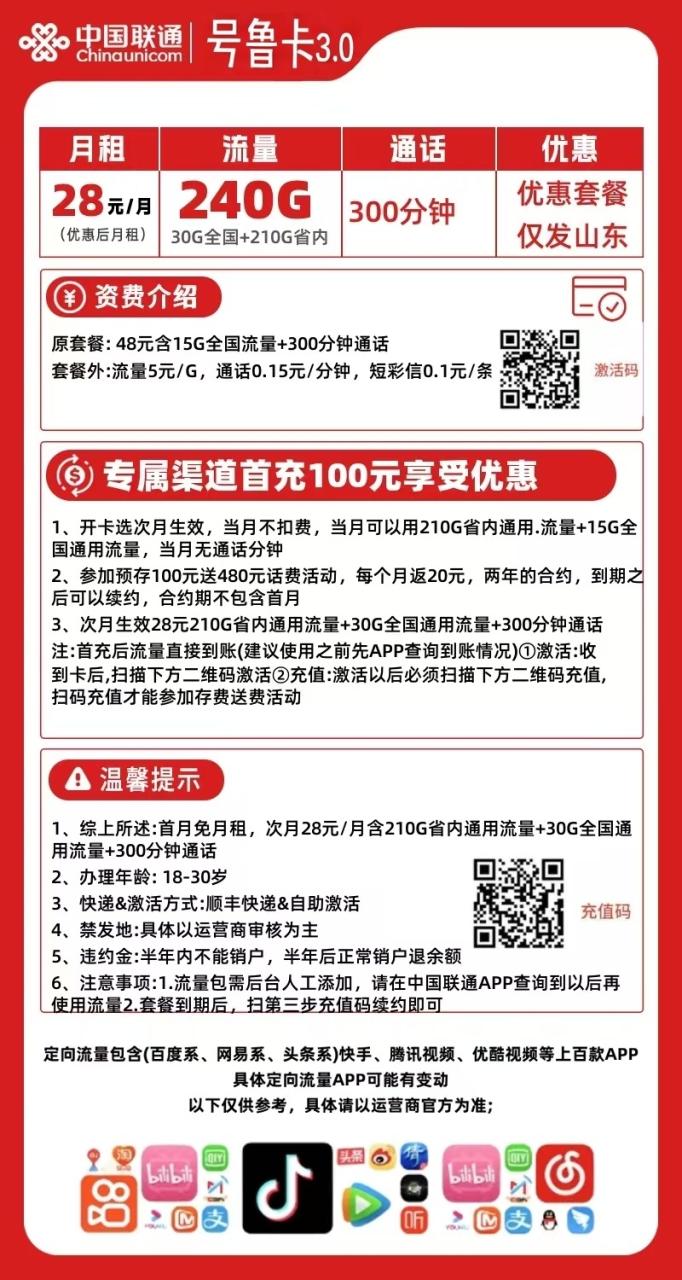 号卡办理-联通号鲁卡3.0【只发山东】--172号卡-号卡极团-号卡联盟-卡业联盟-号易